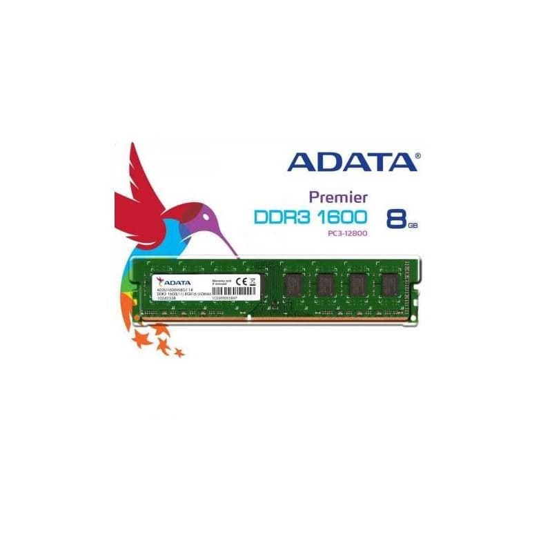 Barrette Mémoire Bureau Adata AD3U1600W8G11-R 8 Go DDR3 1600 Mhz DIMM
