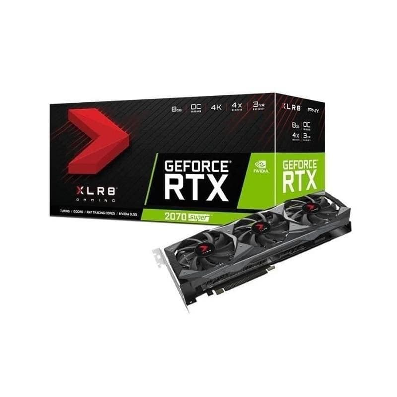 Carte Graphique Geforce PNY RTX 2070 SUPER à Triple ventilateur XLR8 OC (VCG20708STFMPB-O)